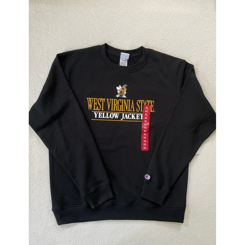 Champion Mens Extra Large Sweatshirt Black West Virginia State Yellow Jackets